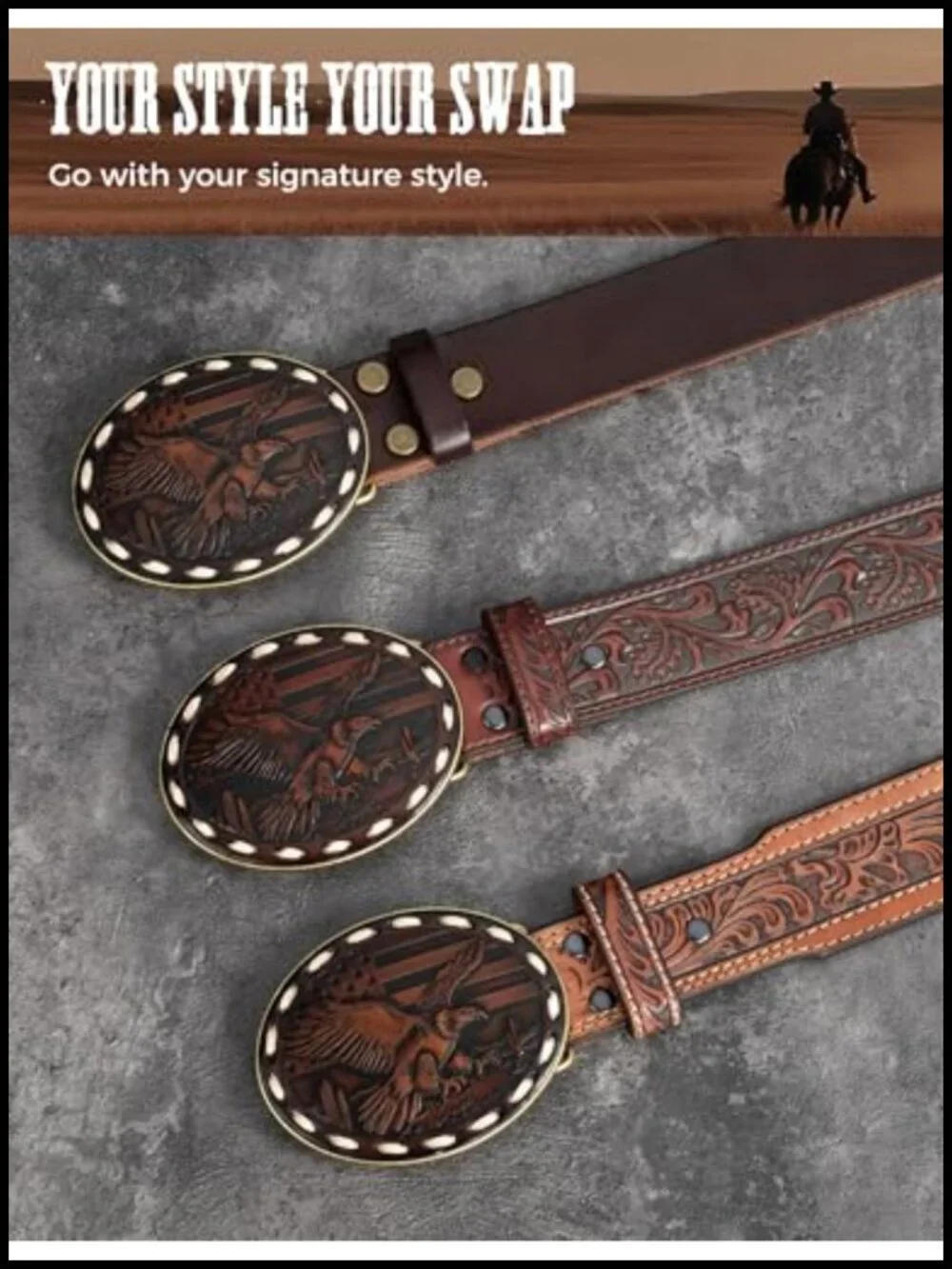 Western Belt Buckle Fits 1.5 Inch Leather Belts Cowgirl